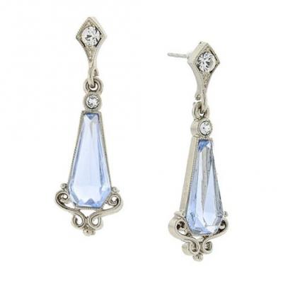 Downton Abbey Silver Tone Crystal and Lt sapphire.JPG